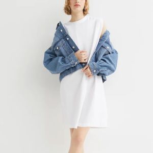 H&M White Sleeveless Jersey Dress